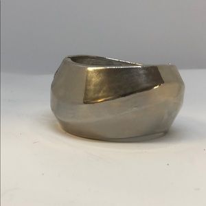 Activity tracker silver chunky bangle